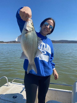 Lake Skiatook fishing guide pictures with Lake Skiatook fishing guide Rocky Thomas Jr of Thomas Guide Service.